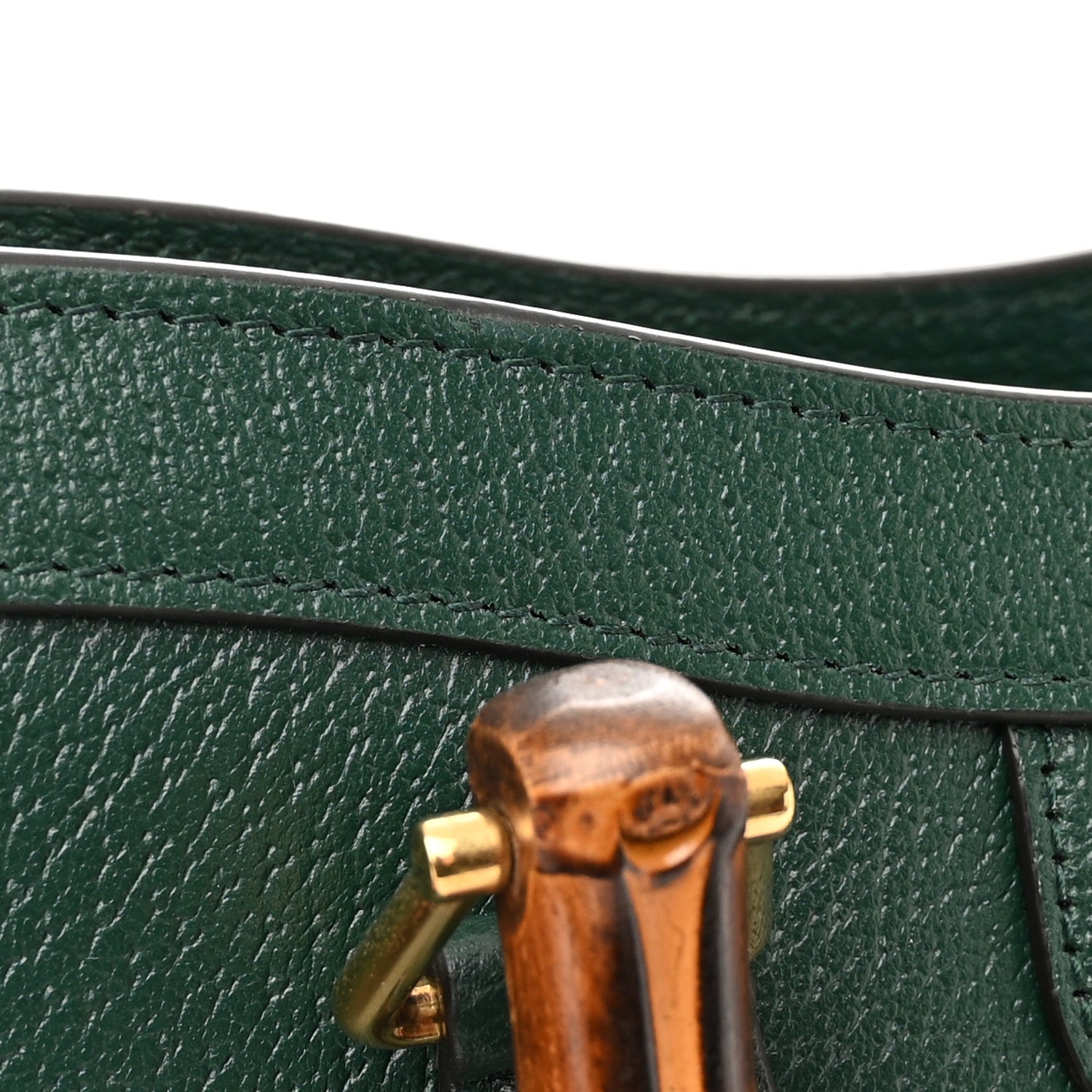 Gucci Textured Dollar Calfskin Web Small Diana Tote Bag Green 15 of 15