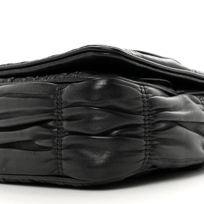 Prada Nappa Gaufre Flap Shoulder Bag Black 9 of 9