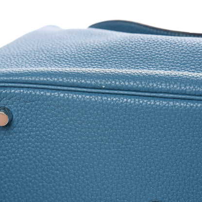 Hermes Taurillon Clemence Lindy 30 Blue Jean 10 of 12