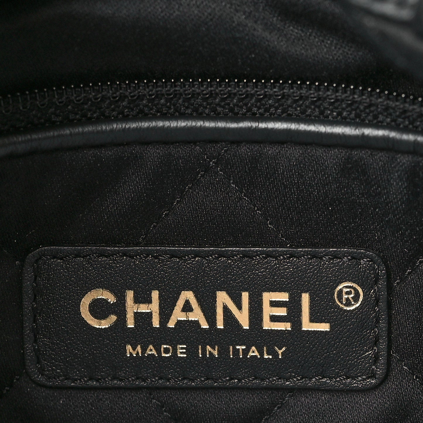 Shiny Calfskin Quilted Chanel 22 Backpack Black