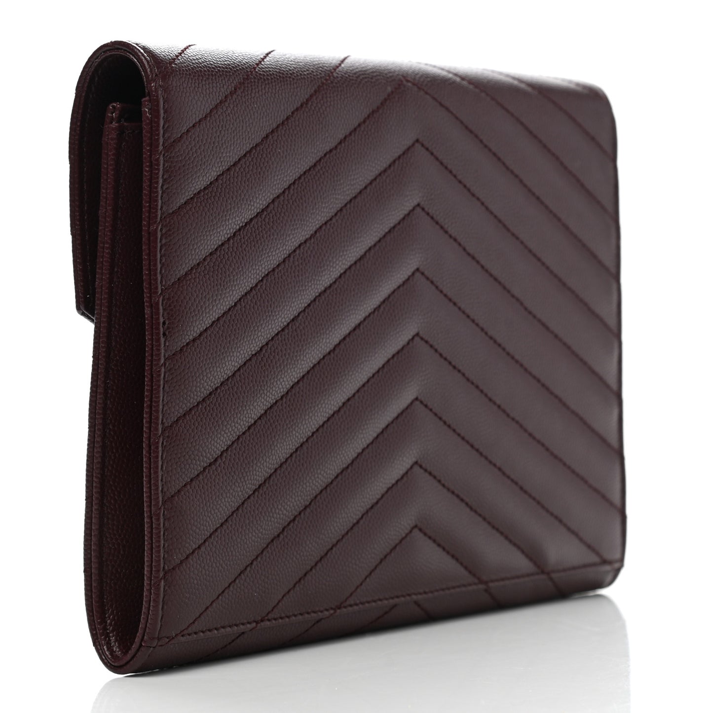 Grain De Poudre Matelasse Chevron Monogram Envelope Clutch Rouge Legion