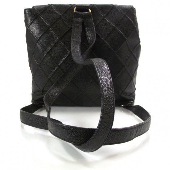Caviar Quilted Backpack Black