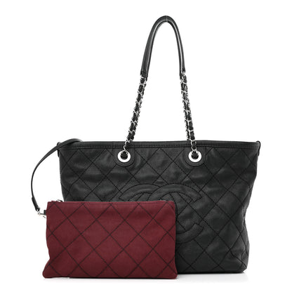 Chanel Grained Calfskin Quilted Small Daily Shopping Tote Black 1 of 19