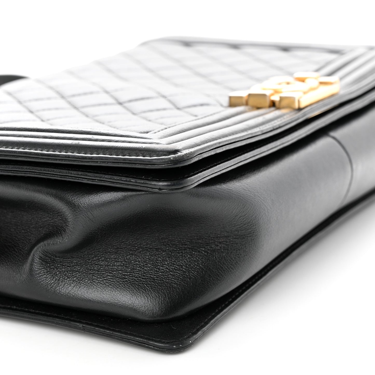 Lambskin Quilted New Medium Boy Flap Black