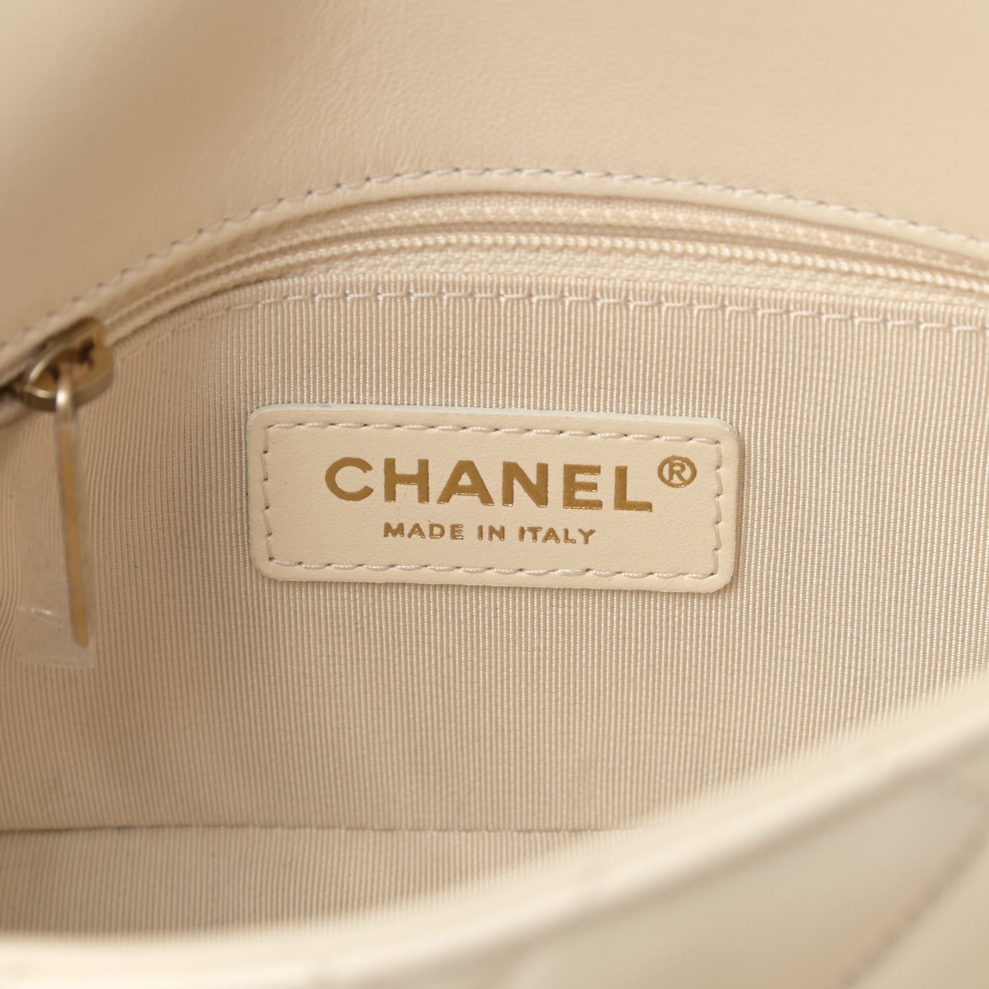 Lambskin Quilted Small CC Coin Flap Bag Ivory