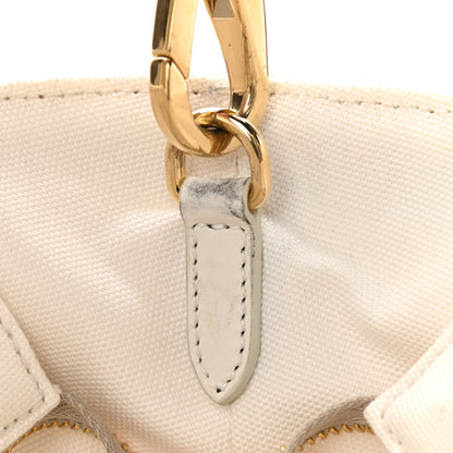Prada Wicker Canvas Shoulder Bag White 35 of 41