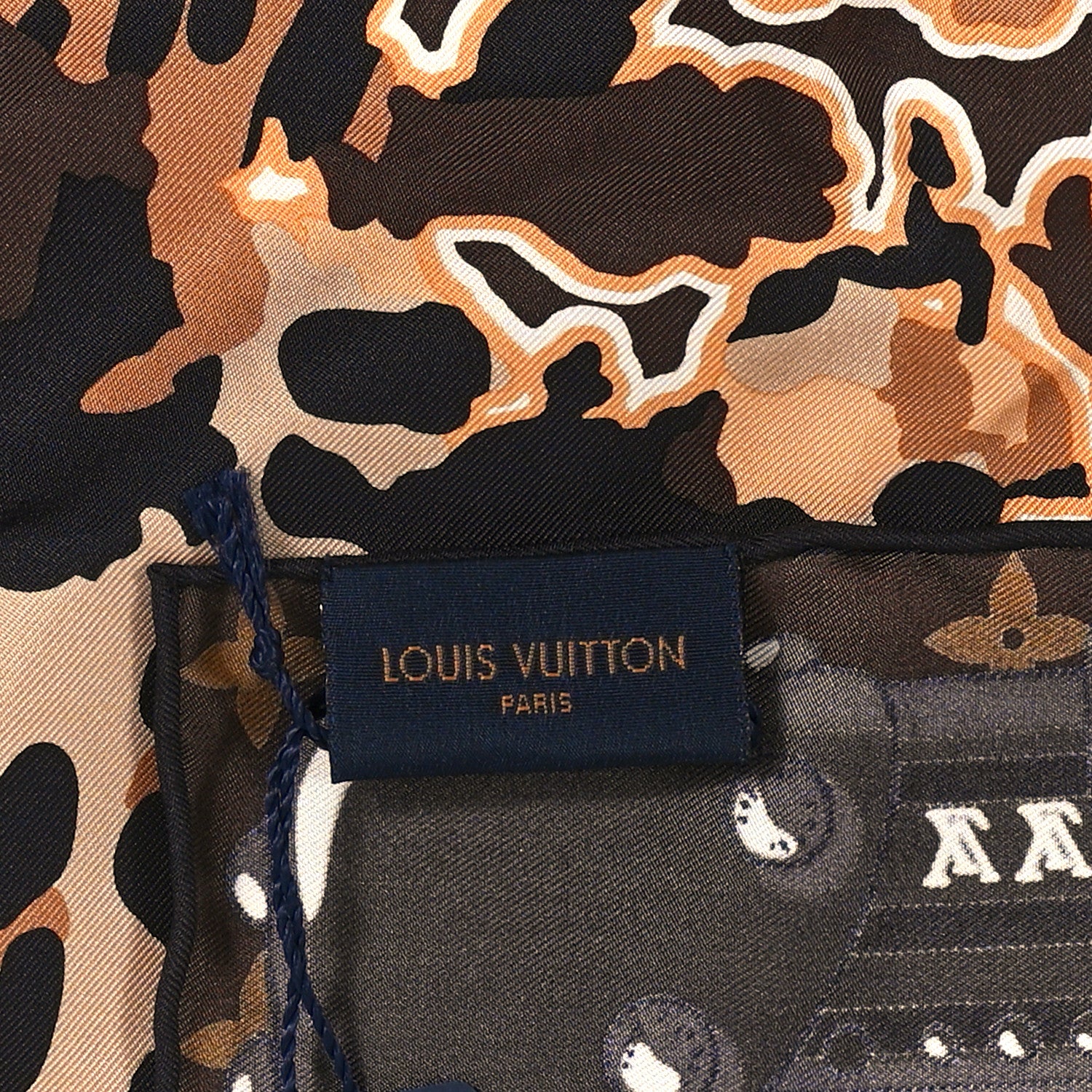 Louis Vuitton Silk Monogram LV World Square Scarf Brown 3 of 4