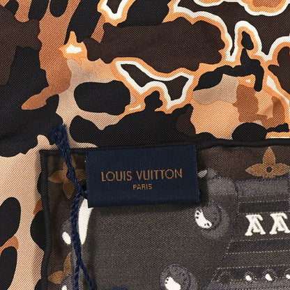 Louis Vuitton Silk Monogram LV World Square Scarf Brown 3 of 4