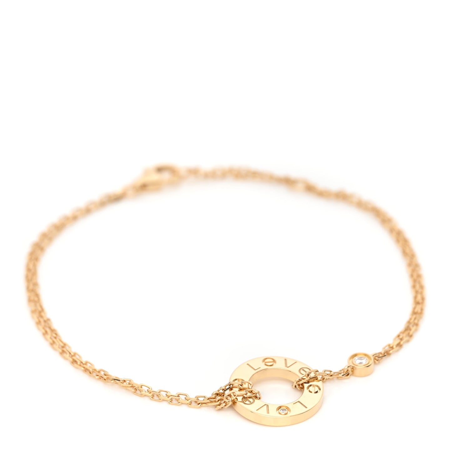 18K Yellow Gold Diamond LOVE Bracelet