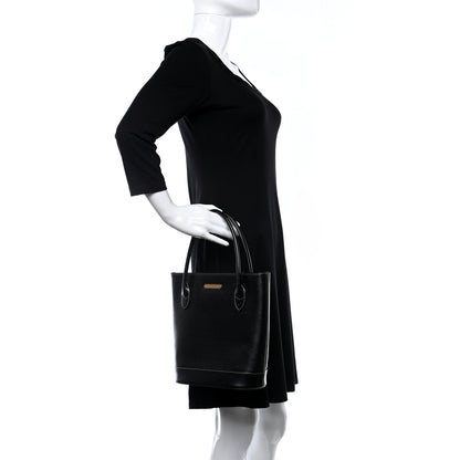 Burberry Saffiano Top Handle Bag Black 2 of 13