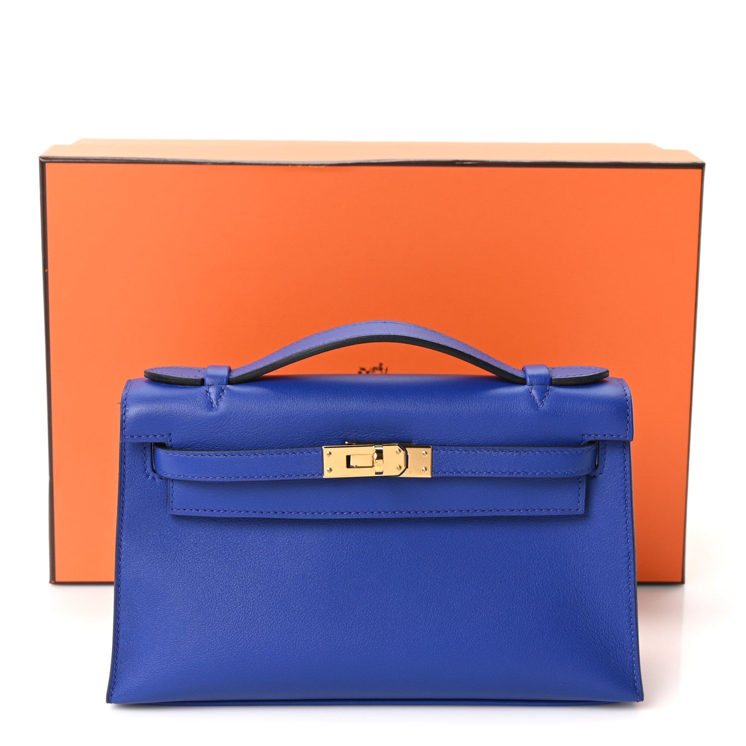 Hermes Swift Kelly Pochette Clutch Bleu Electrique 11 of 11
