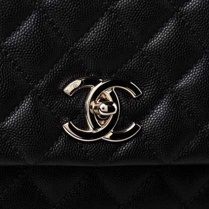 Chanel Caviar Quilted Small Coco Handle Flap Black 9 of 11