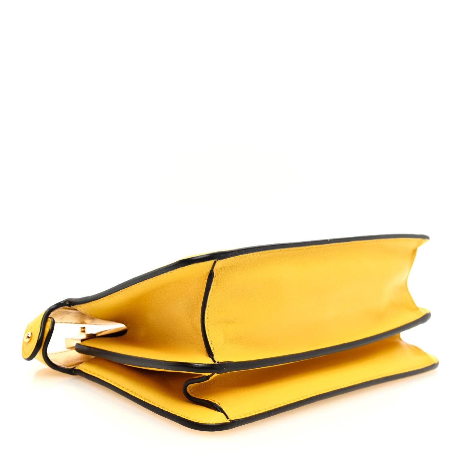 Fendi Nappa Small Peekaboo I SEE U East West Chain Satchel Limone 4 of 9