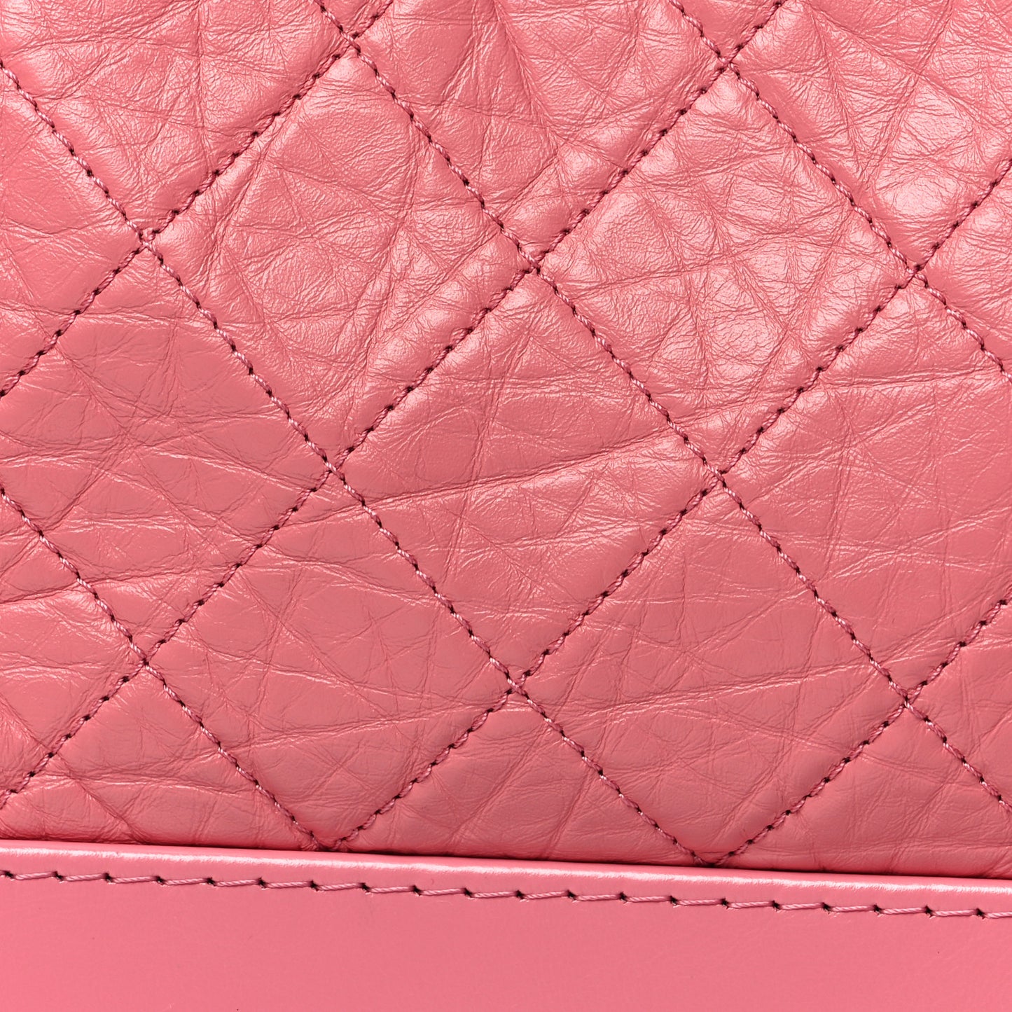 Aged Smooth Calfskin Quilted Medium Gabrielle Logo Hobo Pink