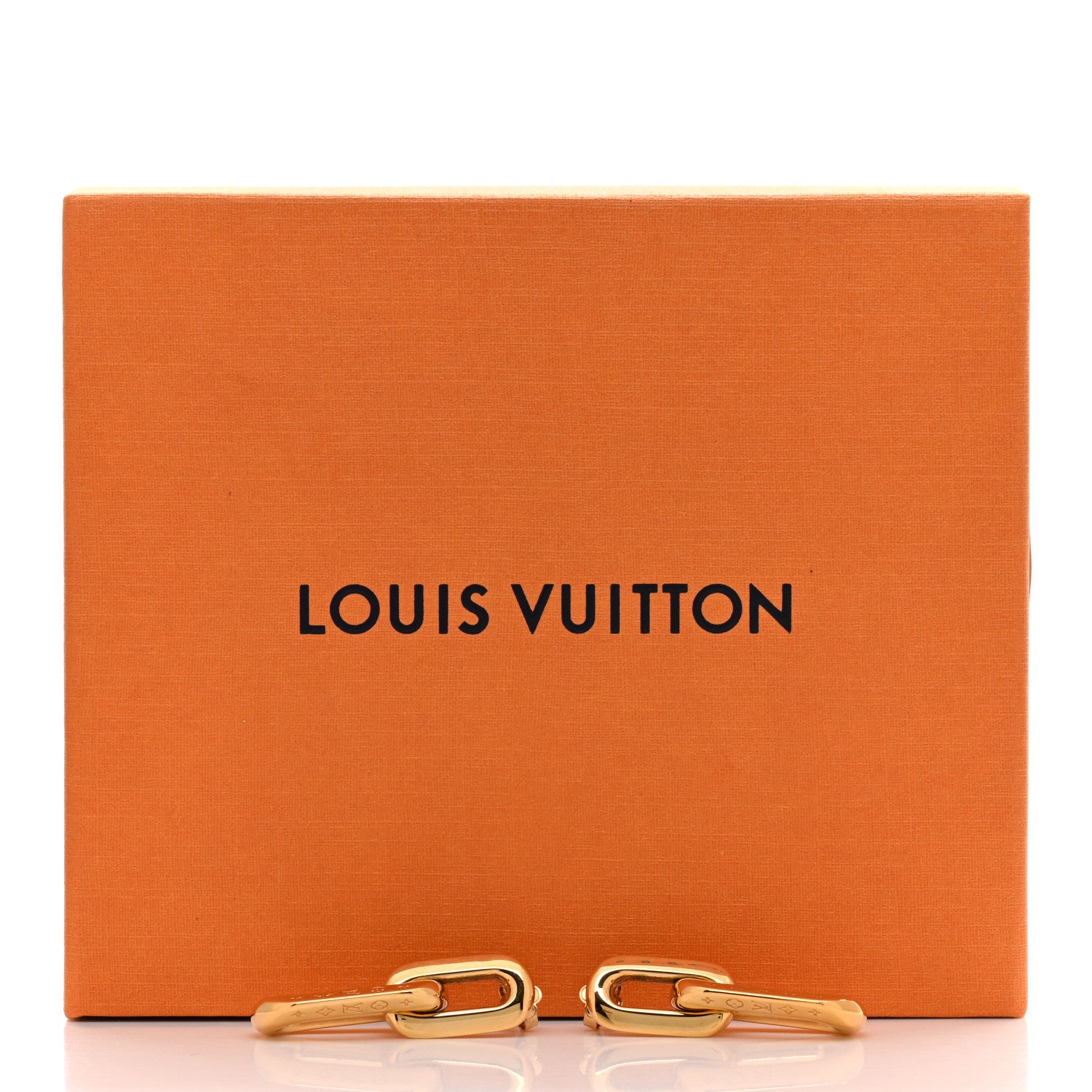 Louis Vuitton Metal LV Edge Double Hoop Earrings Gold 5 of 5