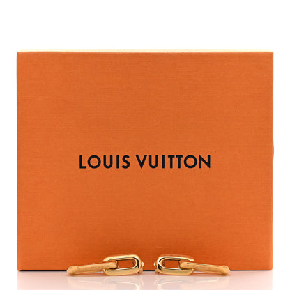 Louis Vuitton Metal LV Edge Double Hoop Earrings Gold 5 of 5