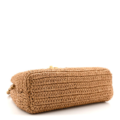 Chanel Braided Raffia Nano Kelly Flap Bag Dark Beige 4 of 11