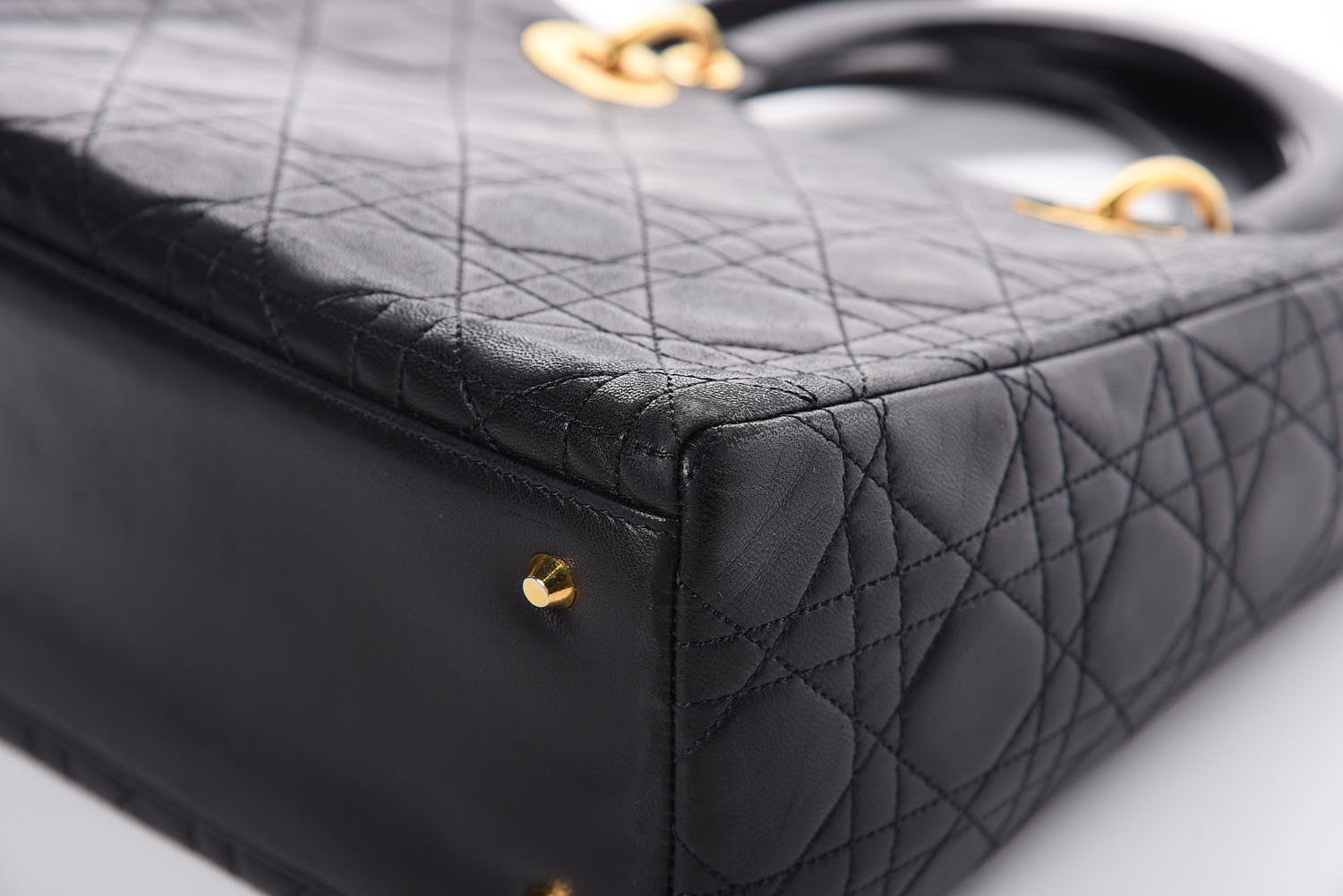 Christian Dior Lambskin Cannage Medium Lady Dior Black 12 of 16