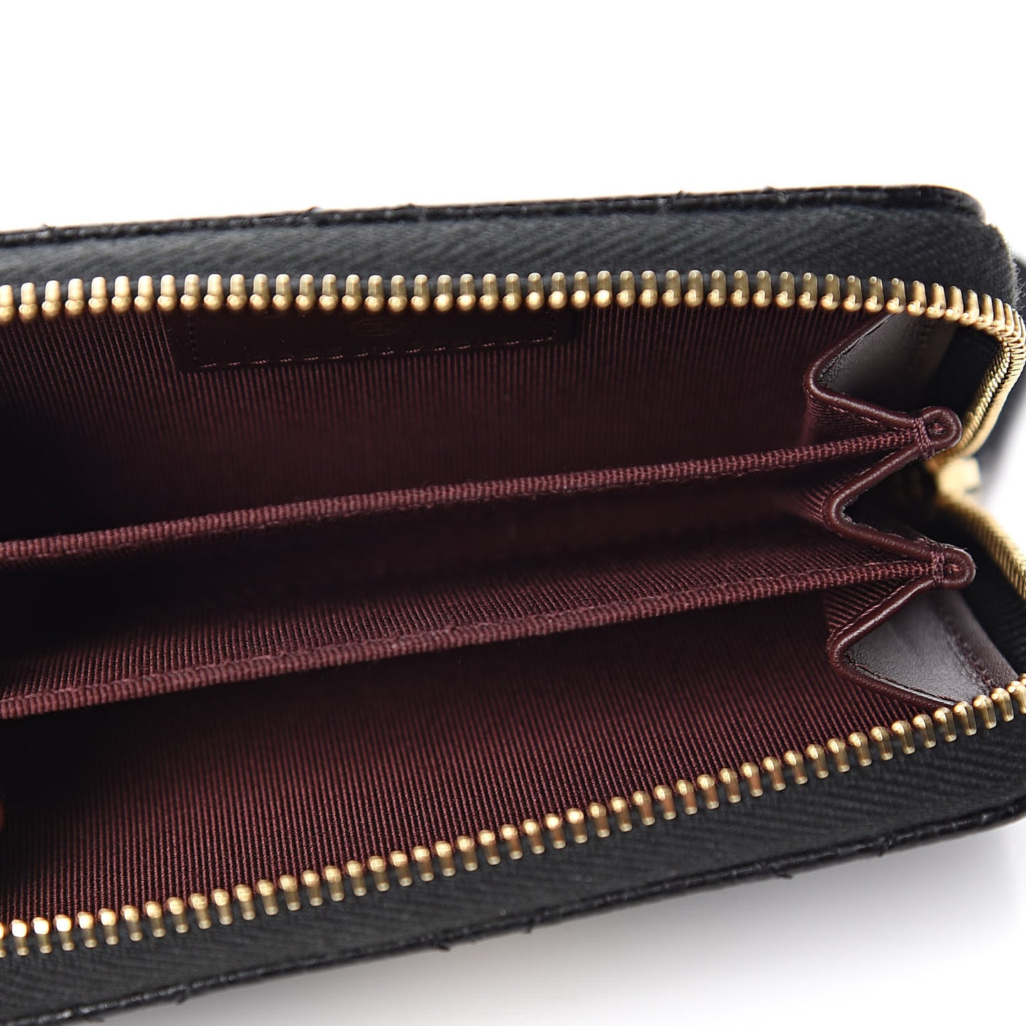 Caviar Quilted Zip Coin Purse Black
