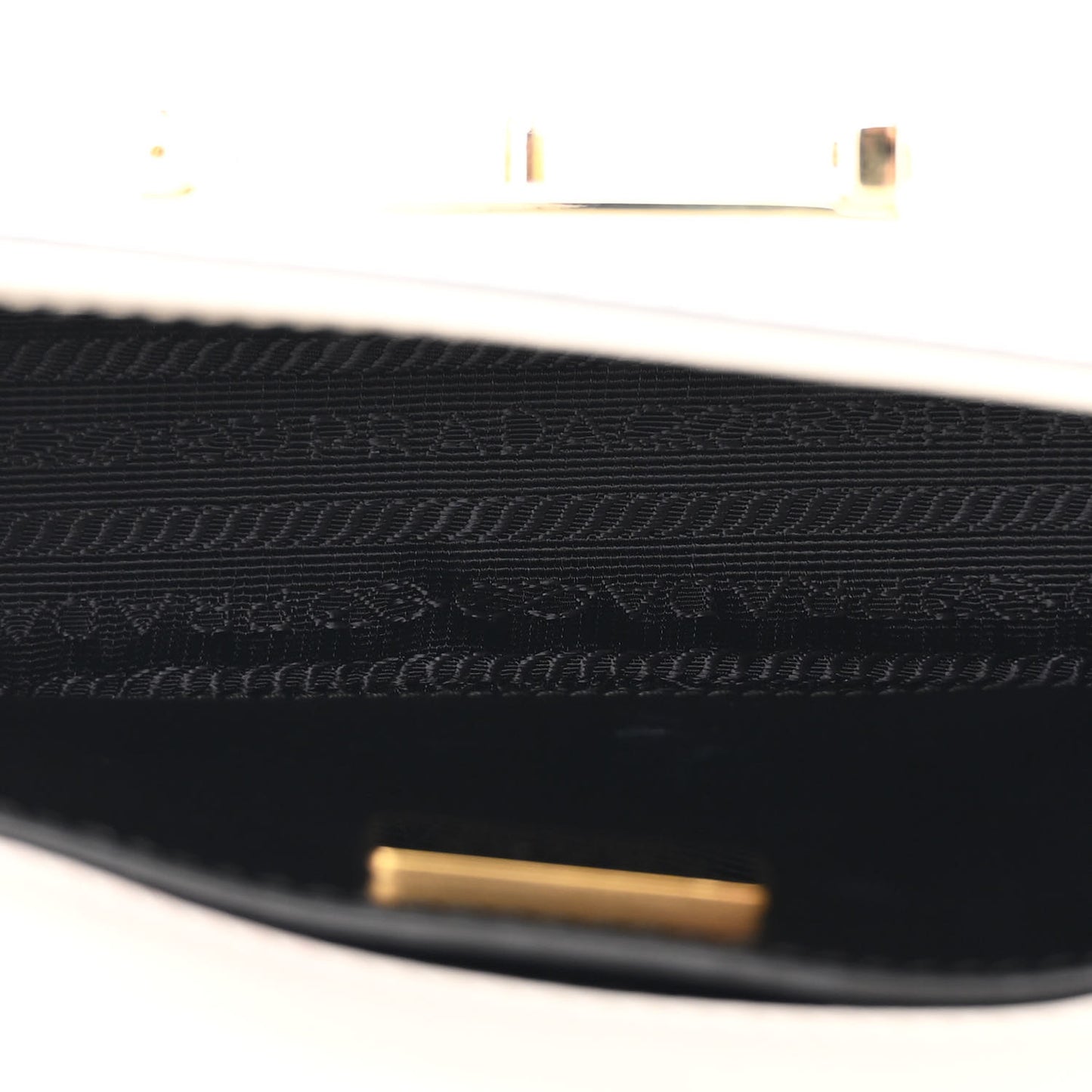 Saffiano Lux Embleme Flap Shoulder Bag White