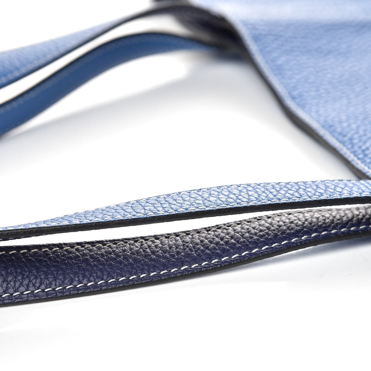 Taurillon Clemence Double Sens 45 Reversible Tote Bleu Encre Zellige
