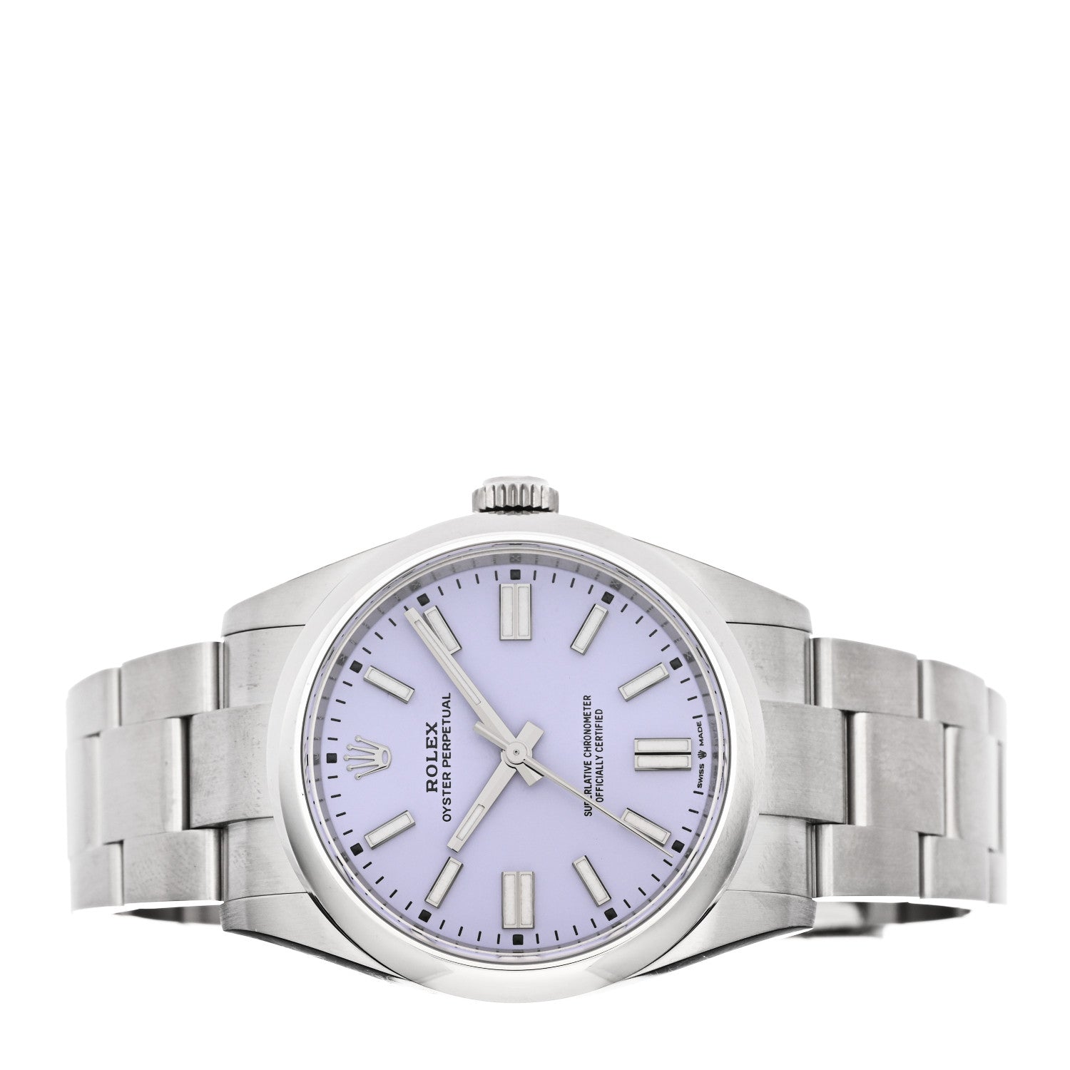 Rolex Stainless Steel 41mm Oyster Perpetual Watch Lavender 134300 2 of 5