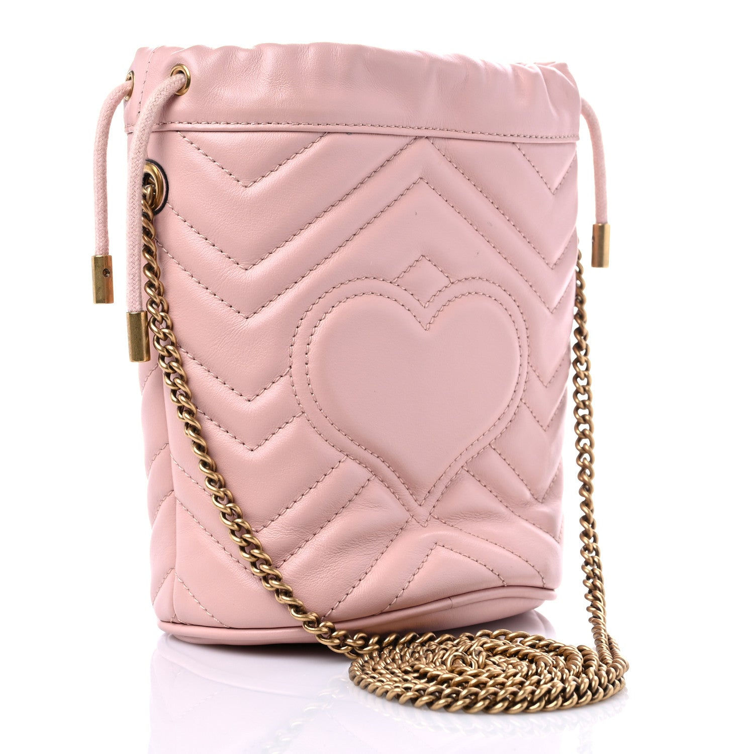 Gucci Calfskin Matelasse Mini GG Marmont 2.0 Bucket Bag Perfect Pink 3 of 11