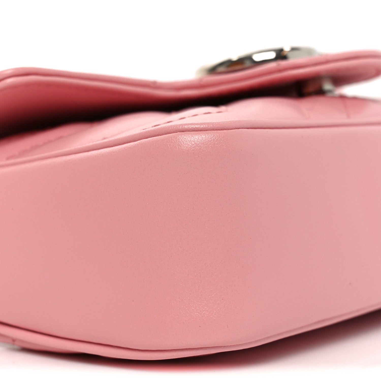Gucci Calfskin Matelasse Super Mini GG Marmont Shoulder Bag Wild Rose 9 of 11