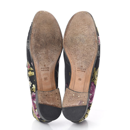 Gucci Floral Jacquard Horsebit Womens Jordaan Loafers 36 Multi 9 of 11