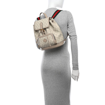 Gucci GG Supreme Monogram Azalea Calfskin Retro Interlocking G Buckle Backpack Beige Mystic White 2 of 11