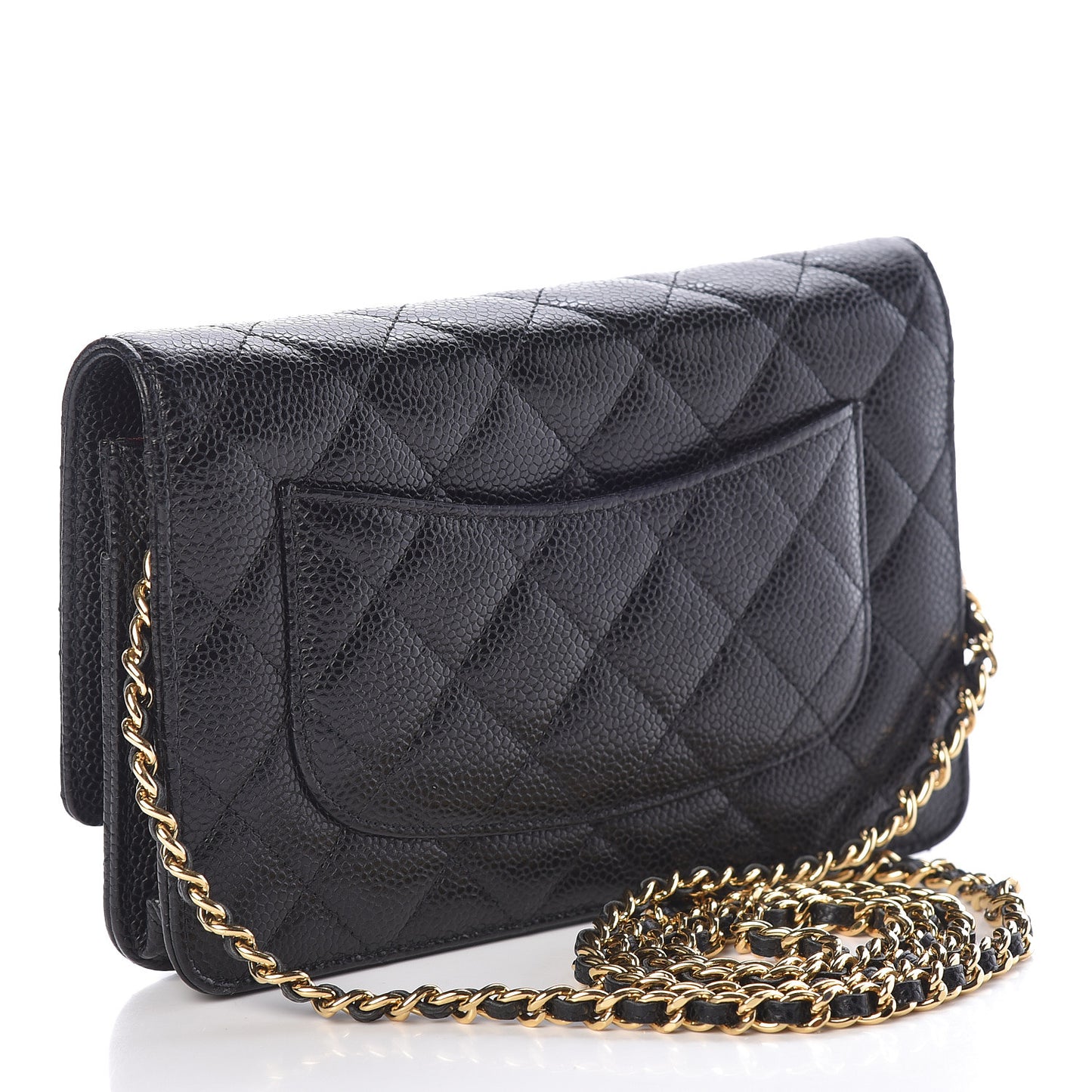 Caviar Quilted Wallet On Chain WOC Black