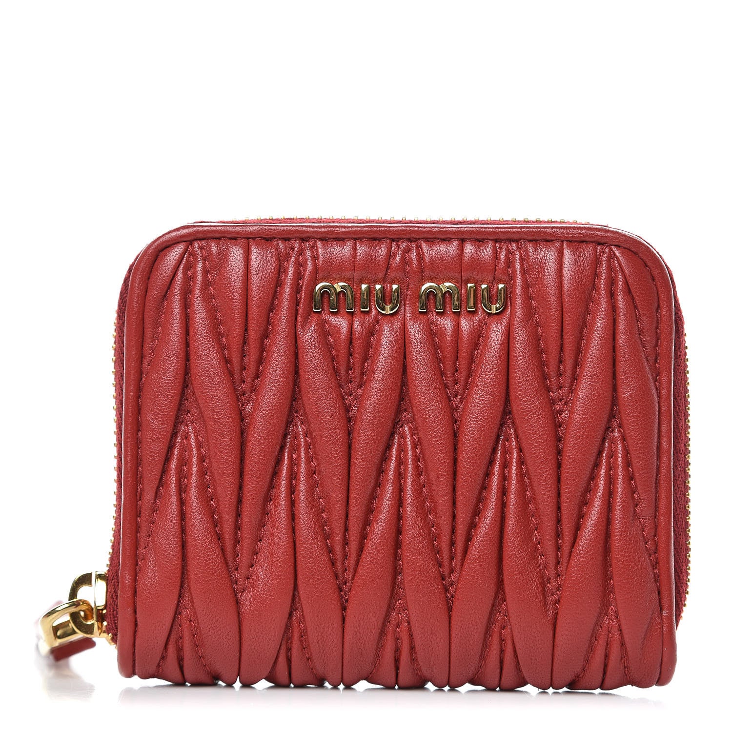 Miu Miu Nappa Matelasse Lux Coin Purse Fuoco 1 of 7