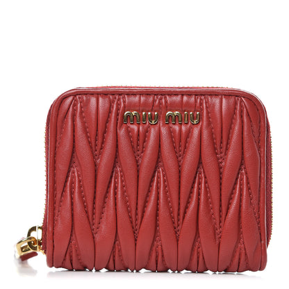 Miu Miu Nappa Matelasse Lux Coin Purse Fuoco 1 of 7