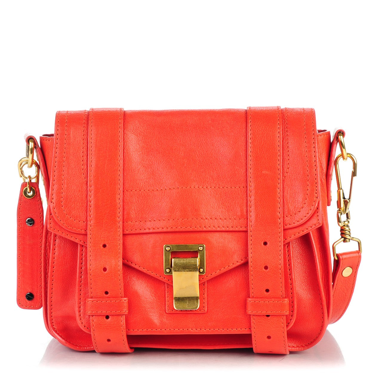 Proenza Schouler Lambskin PS1 Mini Pouch Messenger Fire Red 1 of 11
