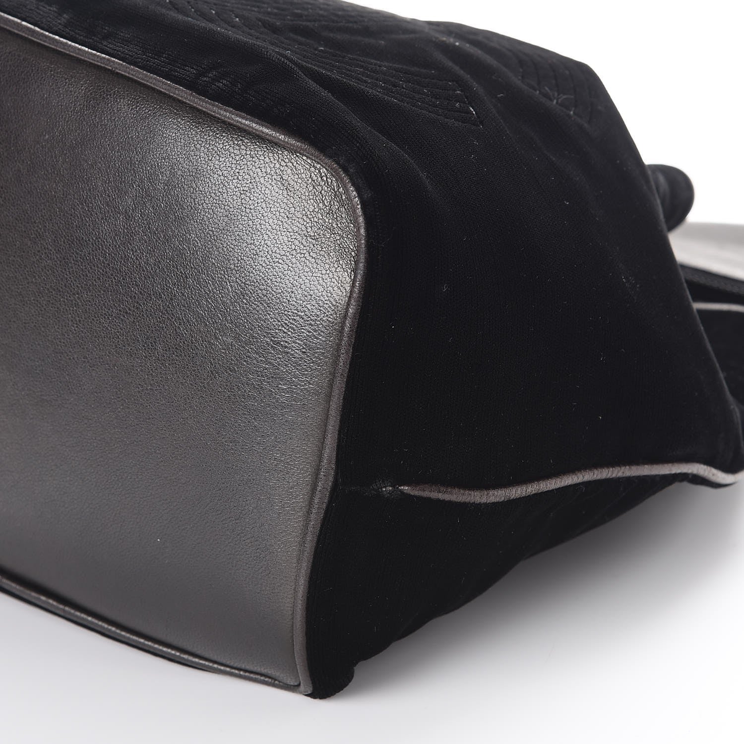 Chanel Velvet CC Drawstring Bucket Bag Black 12 of 12