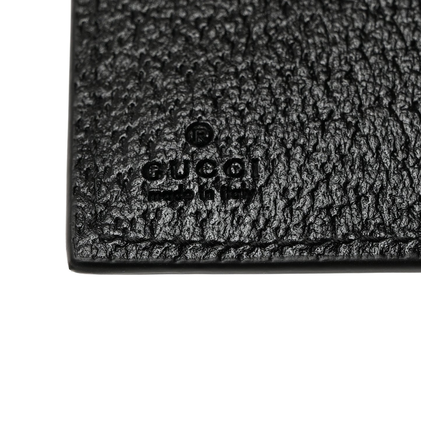 Calfskin Boar Effect GG Marmont Card Case Black