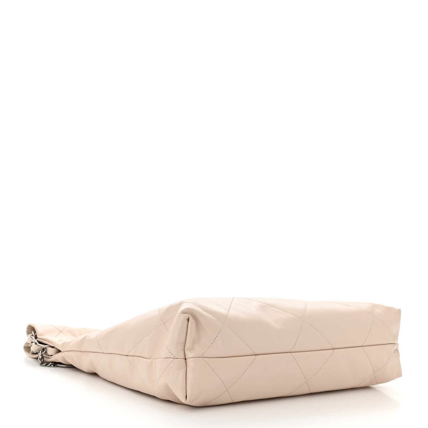 Shiny Calfskin Quilted Small Chanel 22 Ecru