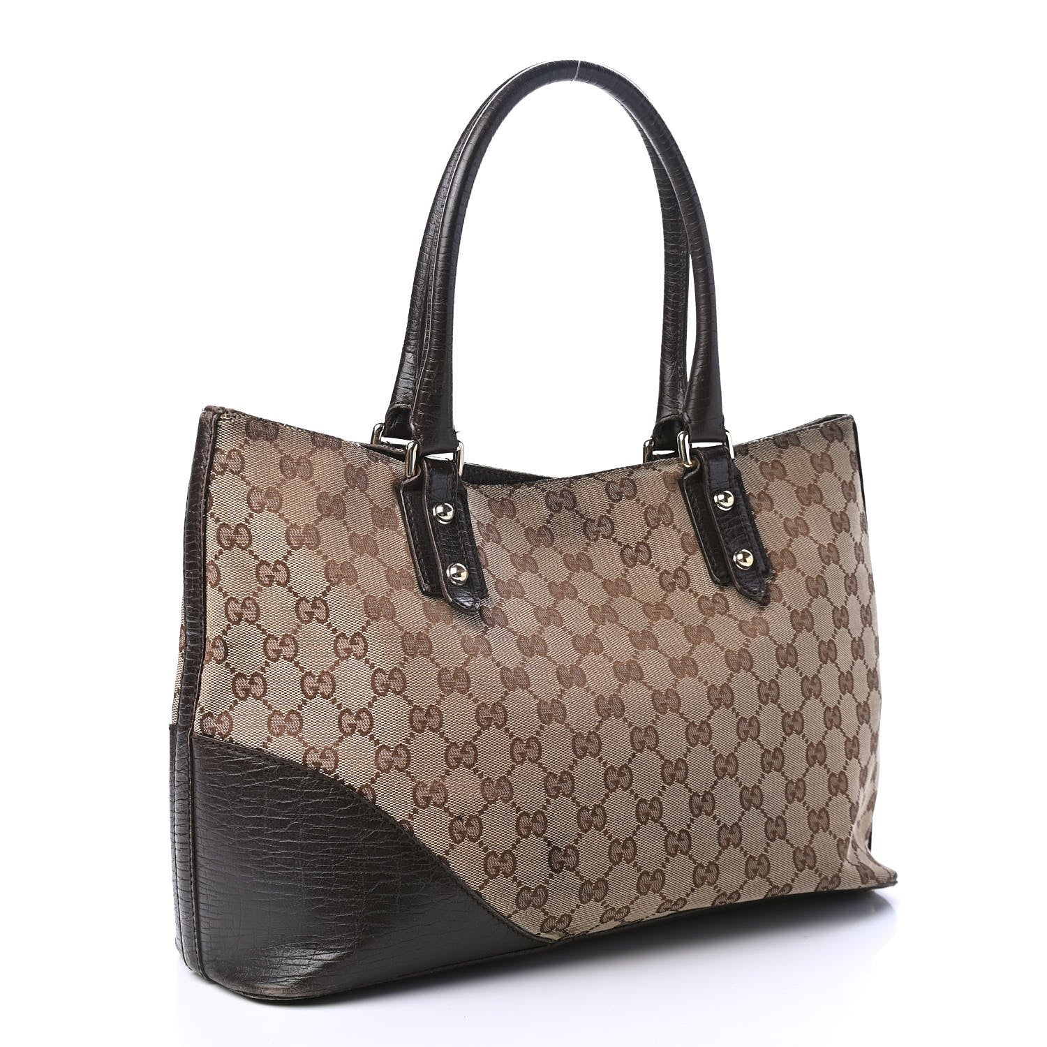 Gucci Monogram Medium Hasler Tote Dark Brown 2 of 4
