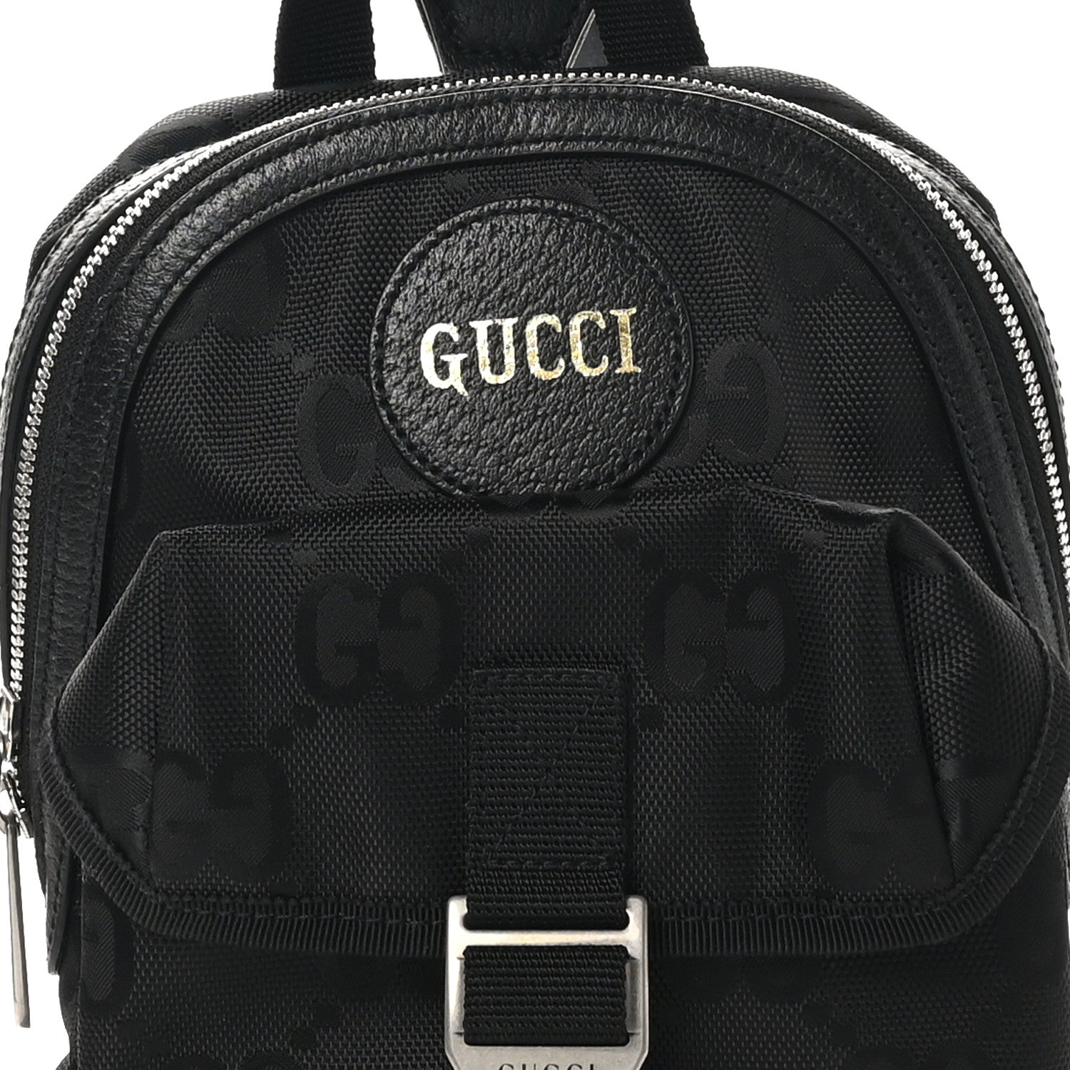 Gucci Econyl Nylon Monogram Off The Grid Sling Backpack Black 8 of 10