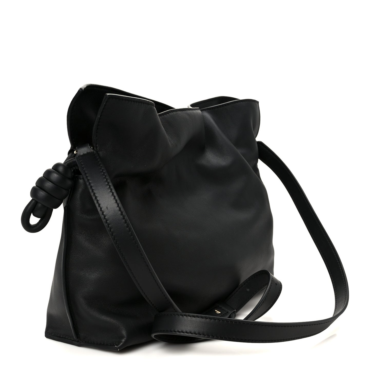 x Albers Nappa Calfskin Medium Flamenco Clutch Black Burgundy
