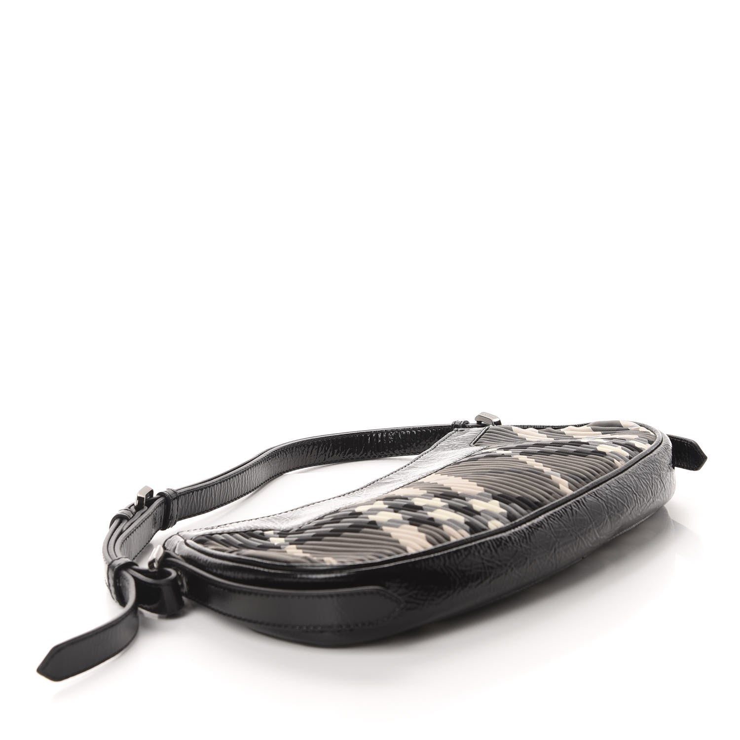 Burberry Nylon Beat Check Pleated Shoulder Bag Black 4 of 11