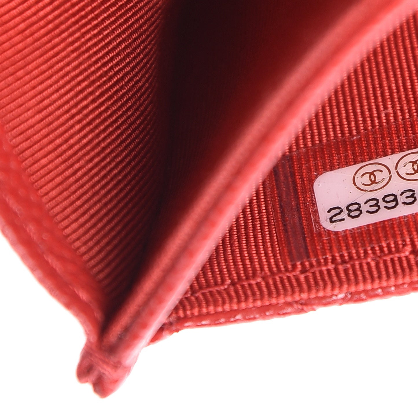 Caviar Quilted Flap Card Holder Wallet Red