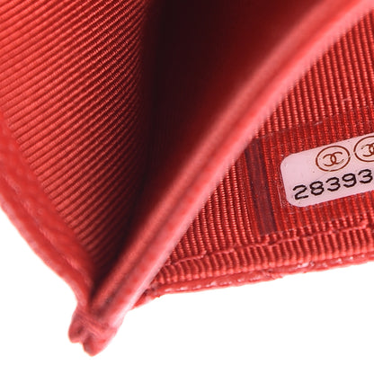 Chanel Caviar Quilted Flap Card Holder Wallet Red 8 of 9