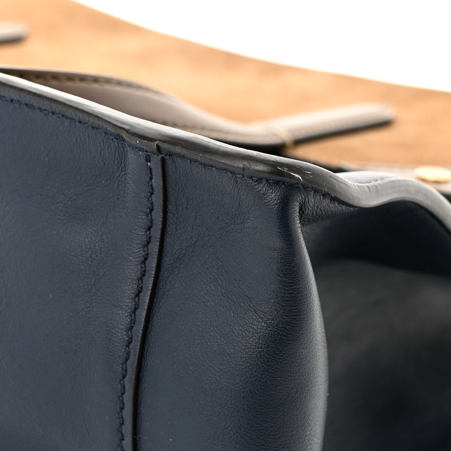 Vitello Grace Suede Large Flip Tote Midnight Marrone