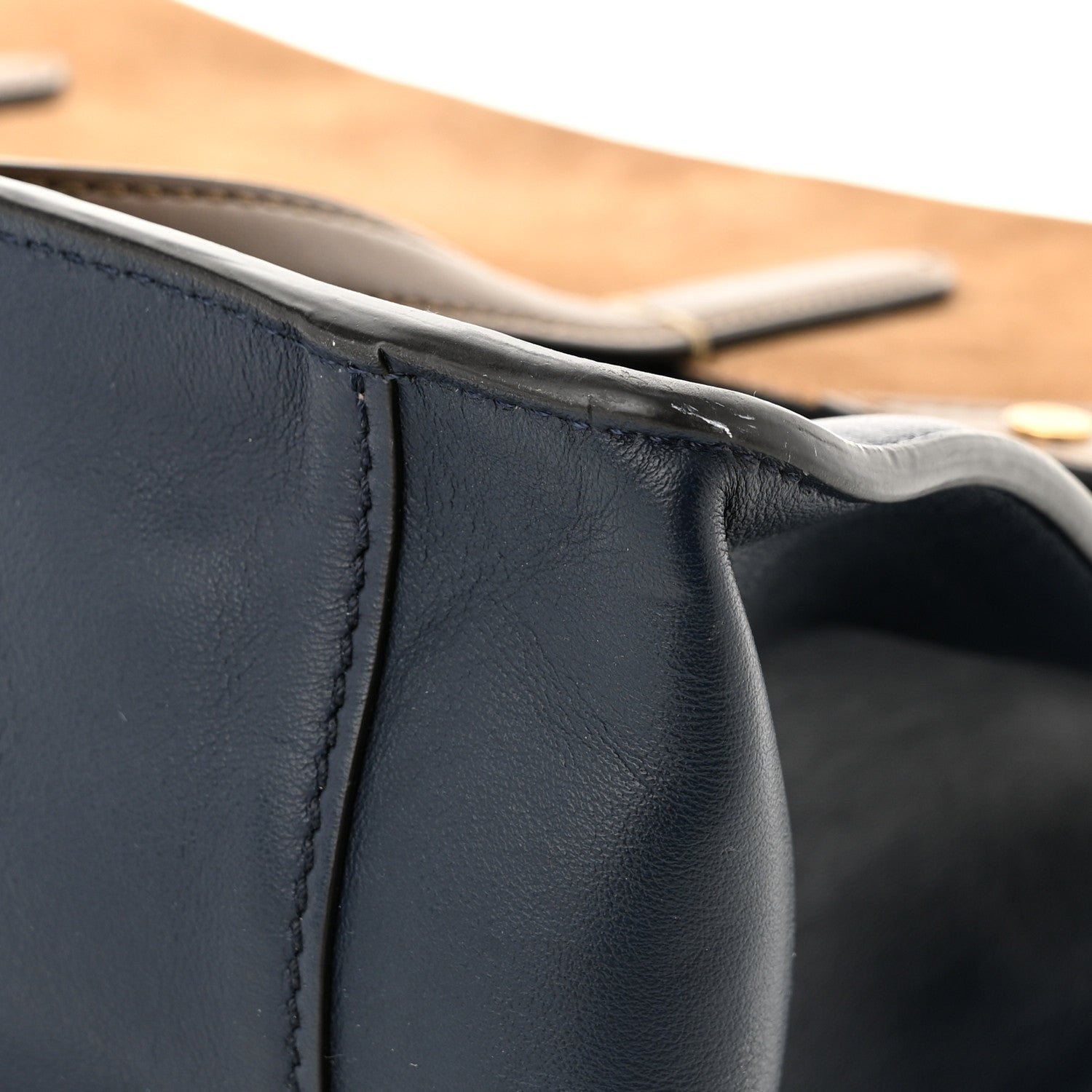 Fendi Vitello Grace Suede Large Flip Tote Midnight Marrone 11 of 12