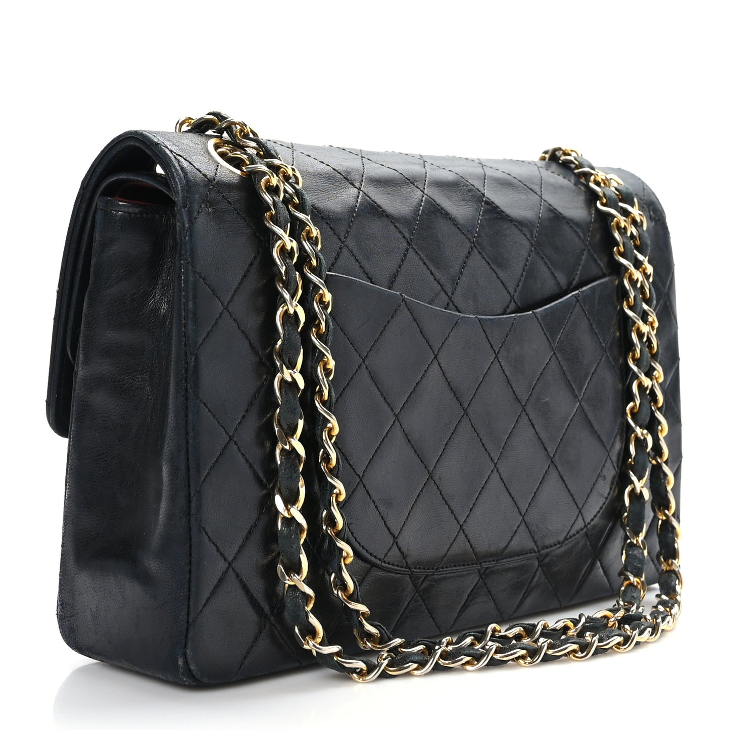 Lambskin Quilted Small Double Flap Black