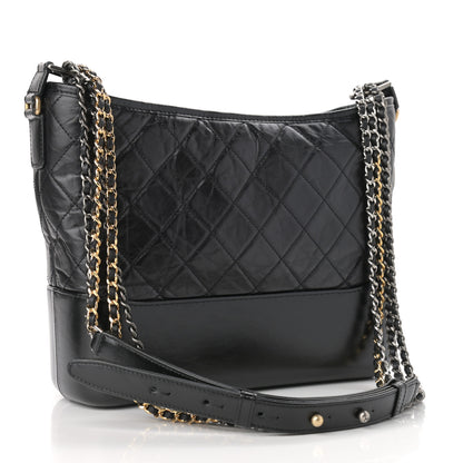 Chanel Aged Calfskin Quilted Medium Gabrielle Hobo Black 3 of 11