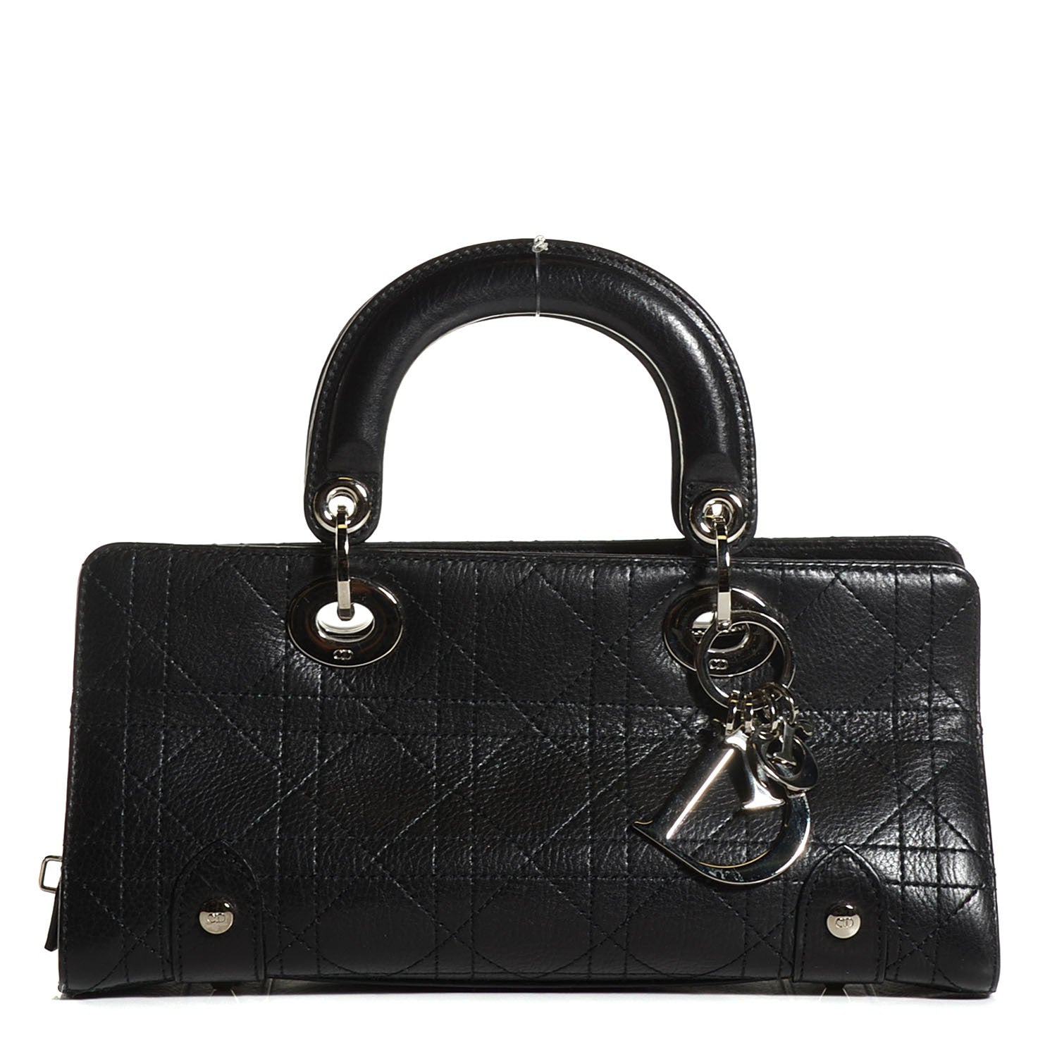 Christian Dior Calfskin Cannage Stitched Small East West Lady Dior Black 1 of 9