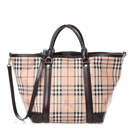 Burberry Haymarket Check Jameson Tote Chocolate 1 of 11
