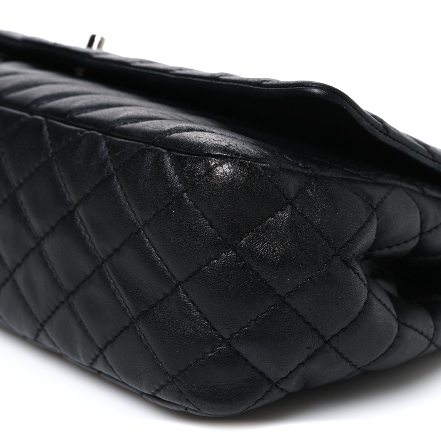 Chanel Lambskin Surpique Chevron Large Single Flap Black 10 of 10